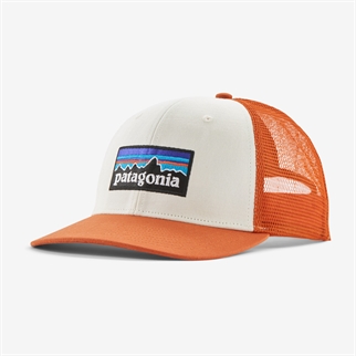 Patagonia P-6 Logo Trucker Hat  white redtail rust